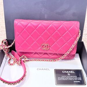 Chanel Fuchsia Quilted Crossbody Bag